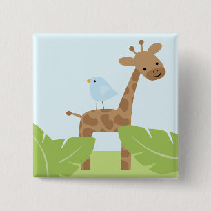 Safari Friends 2 Inch Square Button