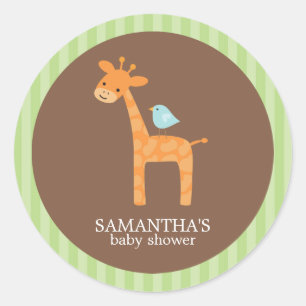 Safari Friends Baby Shower Stickers