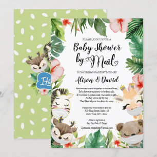 Safari Friends   BOY Baby Shower By Mail Invitation