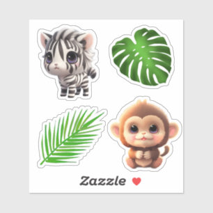 Safari friends cute zebra monkey 
