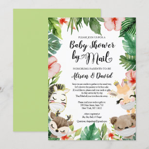 Safari Friends Gender Neutral Baby Shower By Mail Invitation