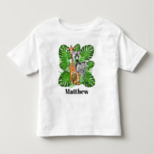 Safari friends- Giraffe, Zebra, Tiger, jungle Toddler T-shirt