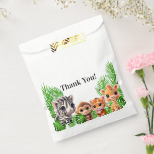 Safari friends tiger giraffe zebra monkey birthday favour bag