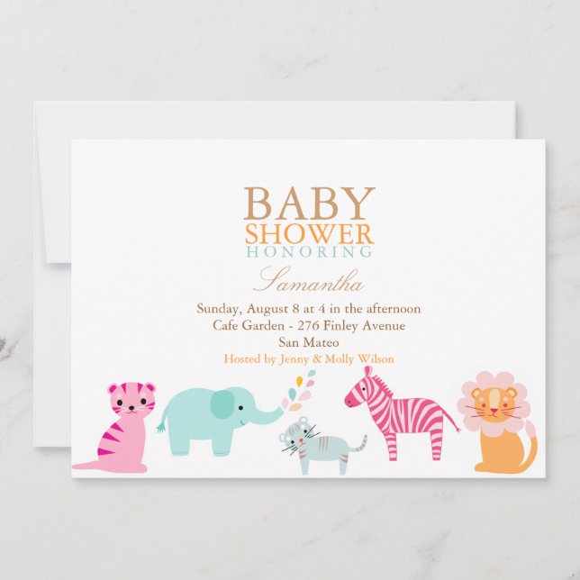 Safari Gender Neutral Baby Shower Invite (Front)