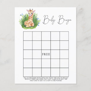 Safari Giraffe - Baby shower bingo game