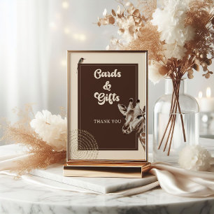 Safari Giraffe Baby Shower Cards and Gifts Poster