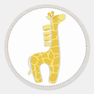 Safari Giraffe Baby Shower Classic Round Sticker