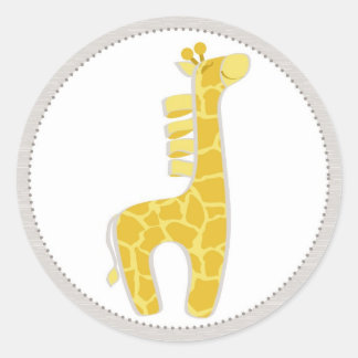 Safari Giraffe Baby Shower Classic Round Sticker