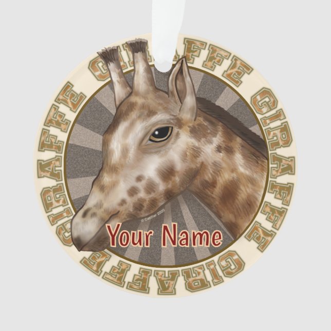Safari Giraffe  Ornament (Front)
