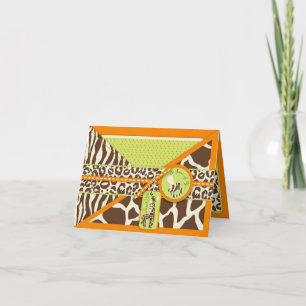Safari Giraffe & Pacifier Thank You Card