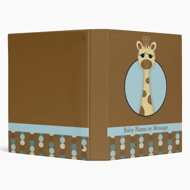 Safari Giraffe Personalized Baby Book Binder (Background)