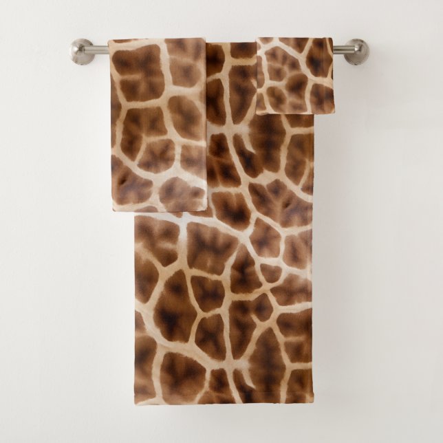 Safari Giraffe Print Bath Towel Set (Insitu)
