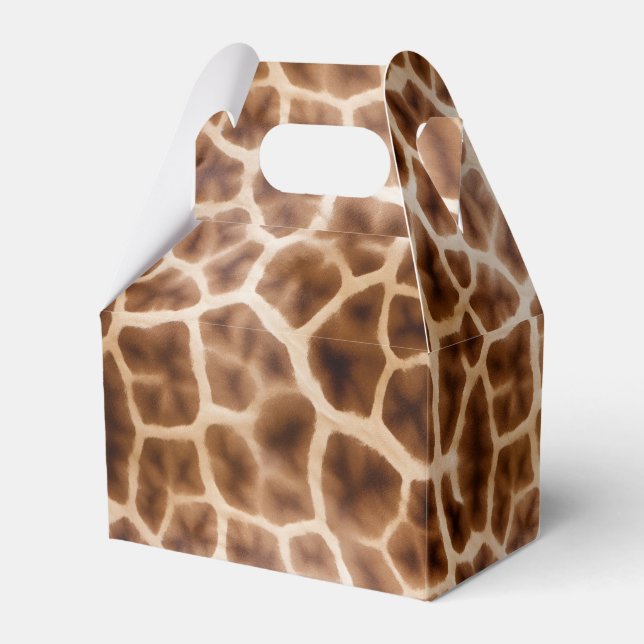 Safari Giraffe Print Favor Box (Front Side)