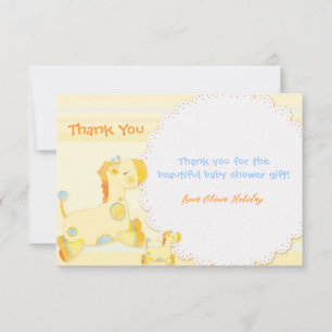 Safari Giraffes Baby Shower Thank You Card