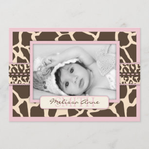 Safari Girl Announcement Card