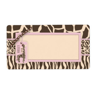 Safari Girl Name Tag