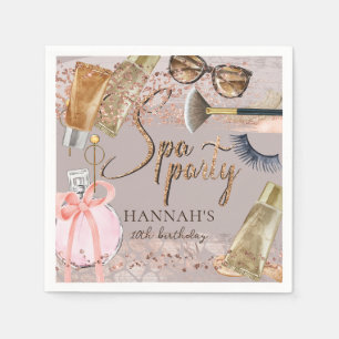 Safari Glitter Spa Birthday Napkin