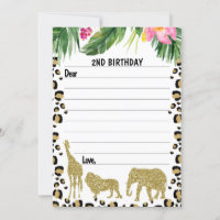 Safari Gold Cheetah Print Time Capsule Card