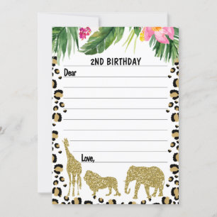 Safari Gold Cheetah Print Time Capsule Card