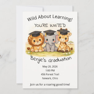 Safari Graduation Party Preschool Kindergarten  Invitation