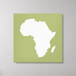 Safari Green Audacious Africa Canvas Print<br><div class="desc">Africa map outline in white with contrasting colours in Emporio Moffa's "Safari" palette inspired by the daring adventurousness and wilderness of the continent.</div>