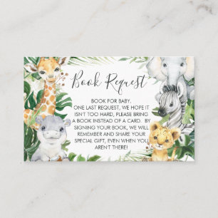 Safari Greenery Baby Shower Book Request Card
