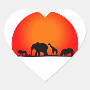 Safari Heart Sticker