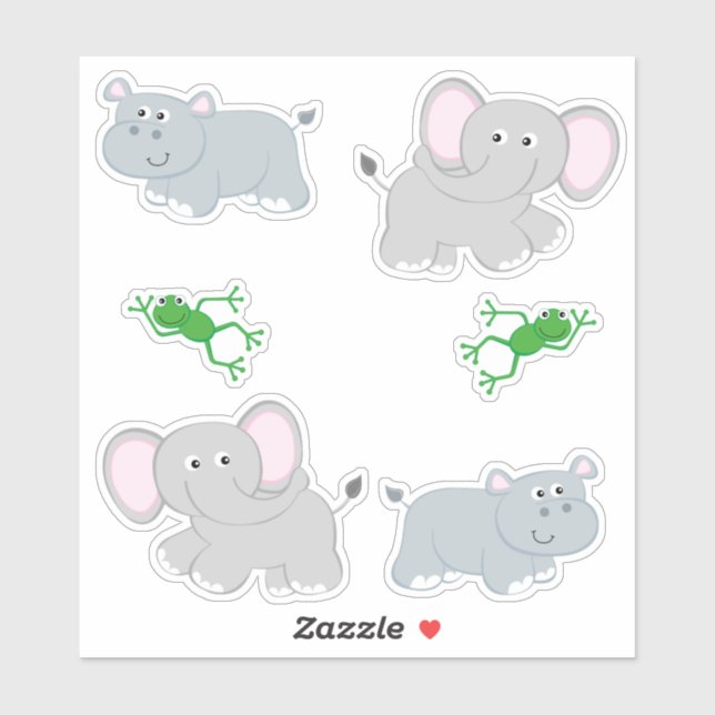 Safari Hippos and Elephants (Sheet)