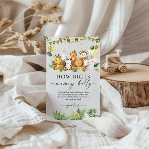 Safari How Big is Mommy's Belly Baby Shower Game 