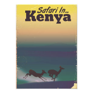 Safari in Kenya vacation poster