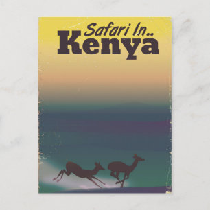 Safari in Kenya vacation poster Postcard