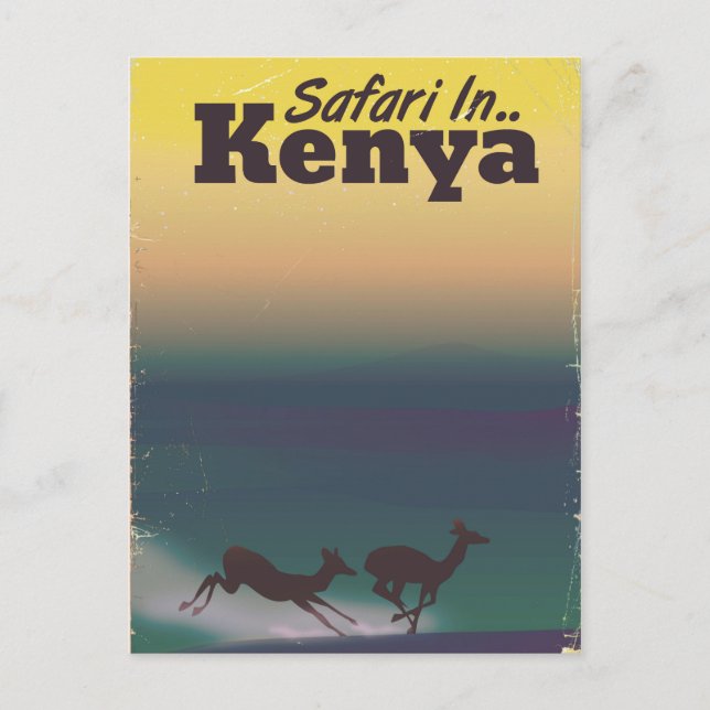 Safari in Kenya vacation poster Postcard (Front)