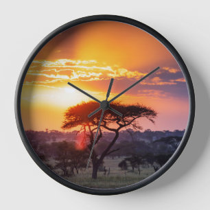 Safari in the Serengeti National Park Clock