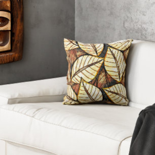 Safari in Your Home Rainforest Leaves Throw Pillow