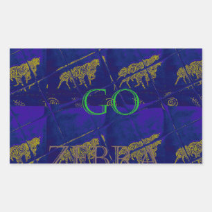 Safari-Inspired Delight: French Blue "Let's Go Zeb Sticker