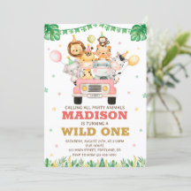 Safari invitation anniversaire Wild une invitation