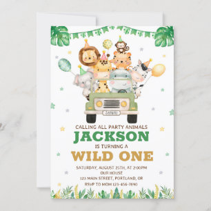 Safari invitation anniversaire Wild une invitation