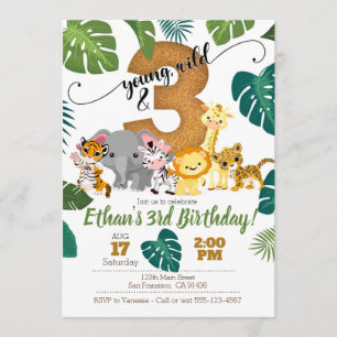 Safari Invitation pour le 3ème anniversaire