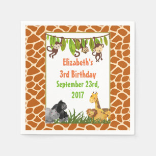 Safari Jungle Animal Theme Birthday Party Napkin