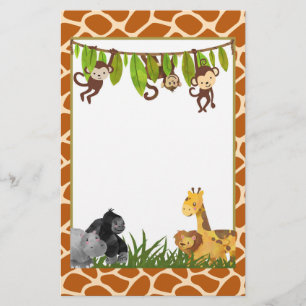 Safari Jungle Animal Theme Stationery