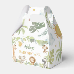 Safari Jungle Animals Baby Shower Favor Box