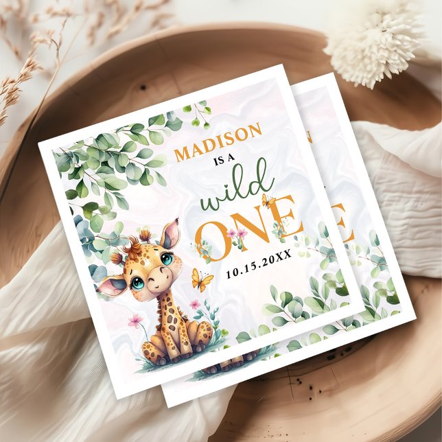 Safari Jungle Animals Birthday Napkin (Creator Uploaded)