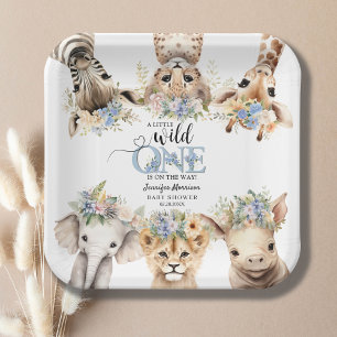 Safari Jungle Animals Boy Baby Shower Paper Plate