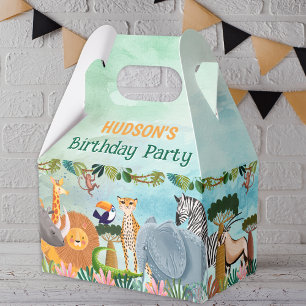 Safari jungle animals boy custom favor box