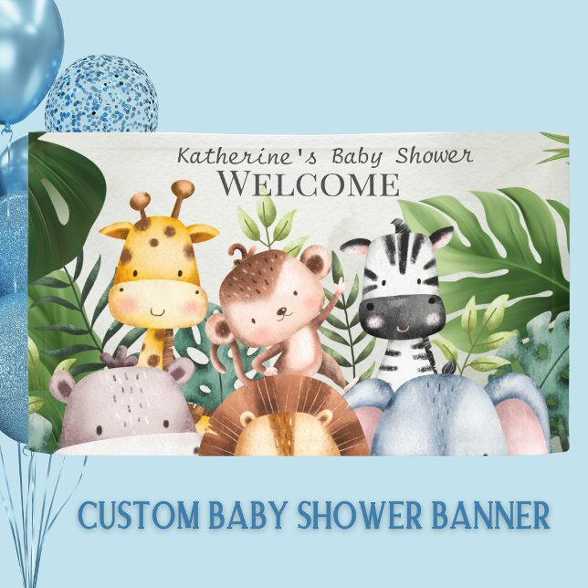  Safari Jungle  Animals Boy Tropical  Baby Shower  Banner (Creator Uploaded)