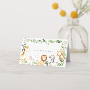 Safari Jungle Animals Buffet Food Labels Place Card