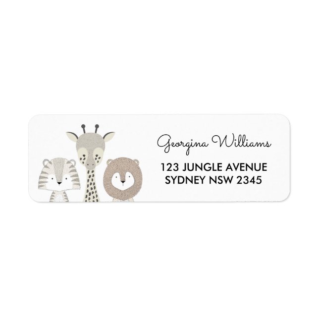 Safari Jungle Animals Modern Baby Shower Wild One (Front)