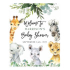 Safari Jungle Animaux Baby shower Affiche de bienv