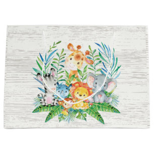 safari Jungle Animaux Baby shower Sac cadeau