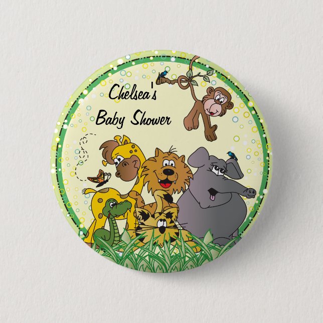 Safari Jungle Baby Animals | Baby Shower 2 Inch Round Button (Front)